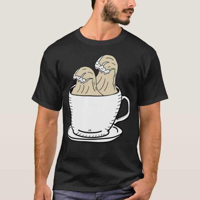 Wave coffee drinker espresso  T-Shirt (Front)