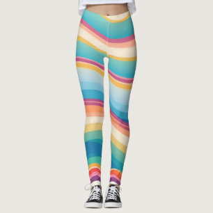 Wave Colorful Custom Personalized Pattern Leggings
