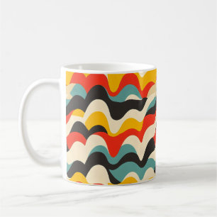 Wave Colour Retro Pattern Coffee Mug