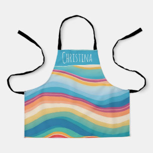 Wave Colourful Custom Personalised Pattern Apron