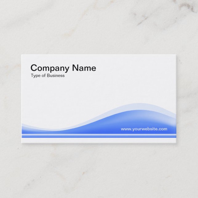 Wave Contour - Baby Blue Business Card (Front)