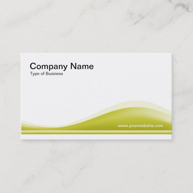 Wave Contour - Banana Yellow Business Card (Front)