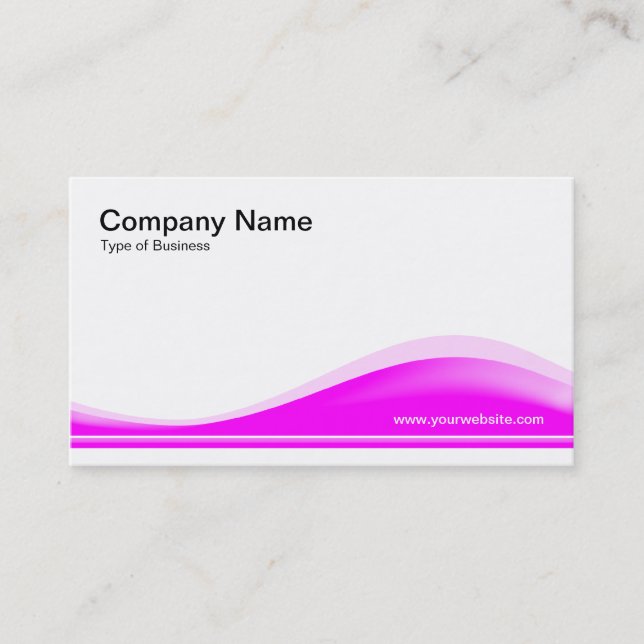 Wave Contour - Magenta Business Card (Front)