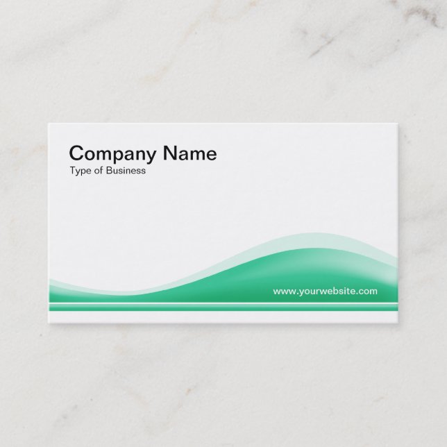 Wave Contour - Ocean Green Business Card (Front)
