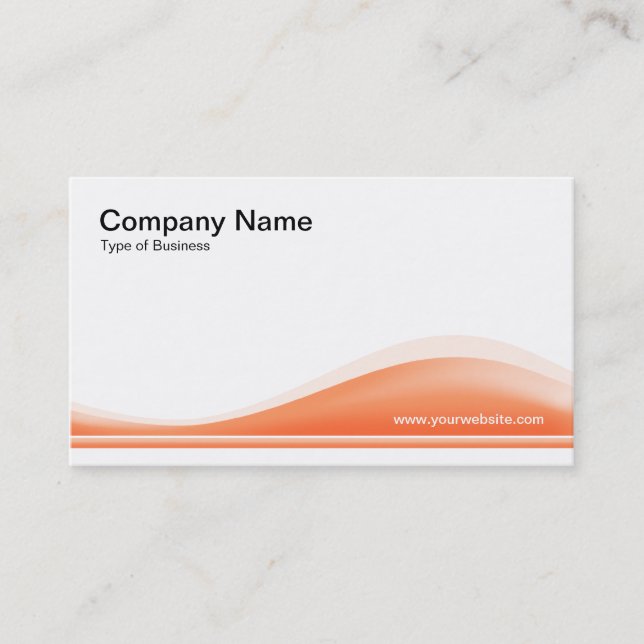 Wave Contour - Peach Business Card (Front)