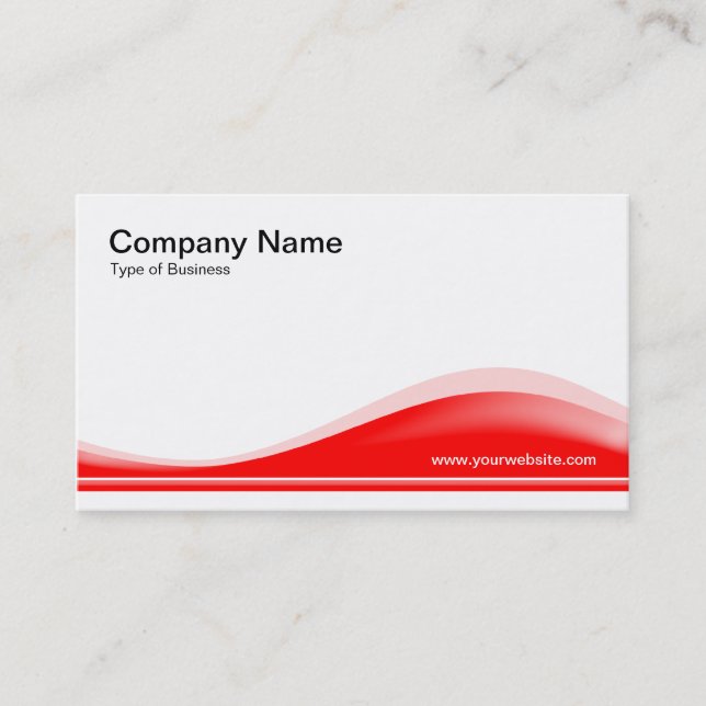 Wave Contour - Red Business Card (Front)
