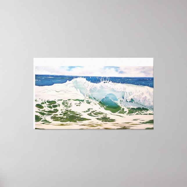 Wave Crash on the Shore: Realistic Seascape  Canvas Print (Front)
