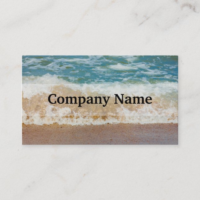 Wave Crashing On The Shore, Sea Photograph Business Card (Front)