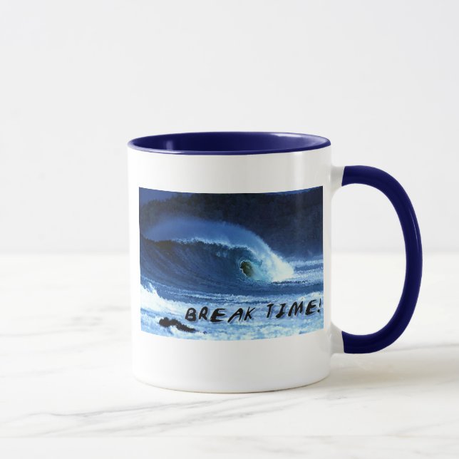 Wave crest with 'break time' reference mug (Right)