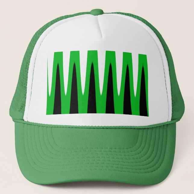 Wave Design Green Trucker Hat (Front)