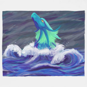 Wave Dragon Fleece Blanket