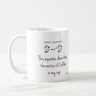 Wave Equation - Navier Stokes Equation -coffee mug