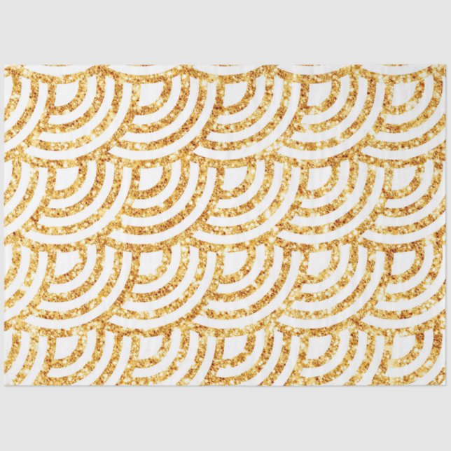 Wave Gold Sun Glitter Boho Popular Collection Tissue Paper (Front)