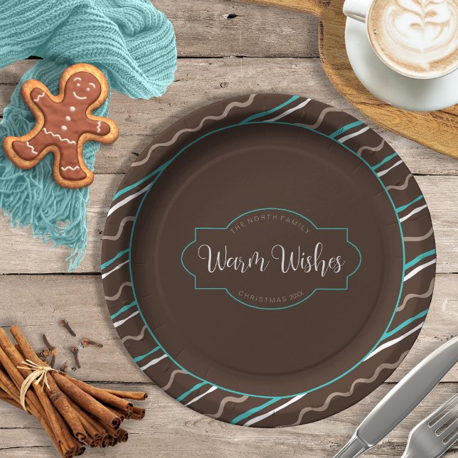 Wave Hand Drawn Stripe Pattern ID597 Paper Plate (Creator Uploaded)