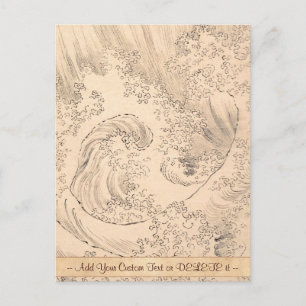 Wave Katsushika Hokusai  vintage waterscape art Postcard