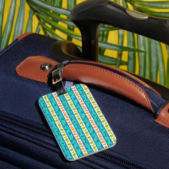 Wave Lengths Luggage Tag in White (Front Insitu 1)