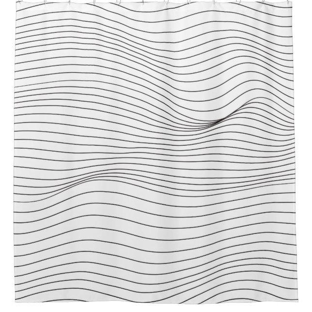 Wave Lines Pattern Abstract Background.art, wave,  Shower Curtain (Front)