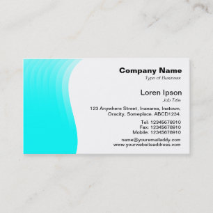 Wave Margin - Cyan Business Card