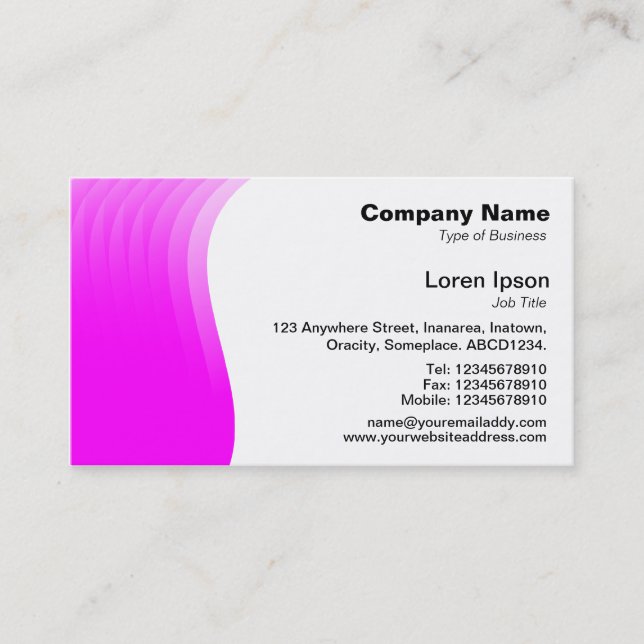 Wave Margin - Magenta Business Card (Front)