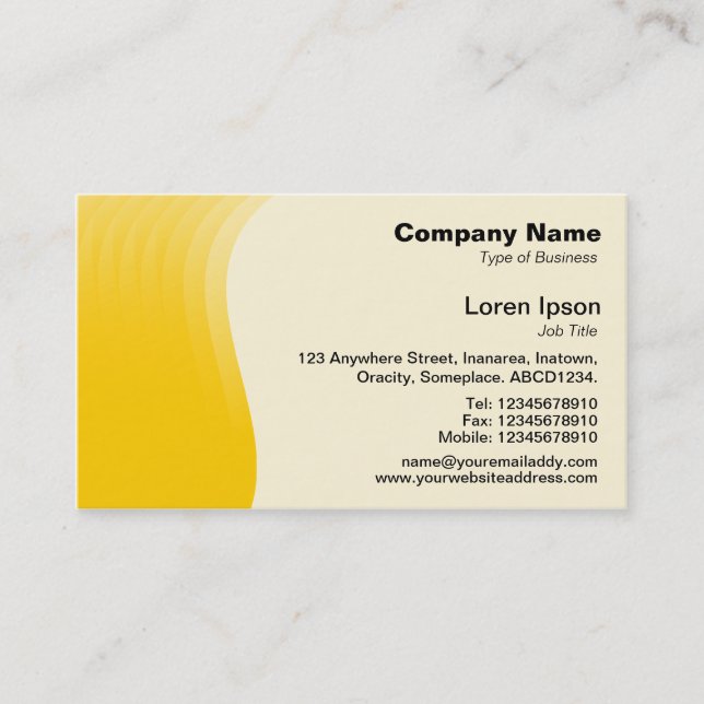 Wave Margin v2 - Amber Business Card (Front)