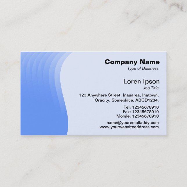 Wave Margin v2 - Baby Blue Business Card (Front)