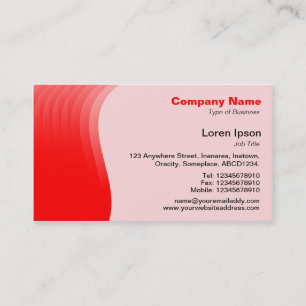 Wave Margin v2 - Red Business Card