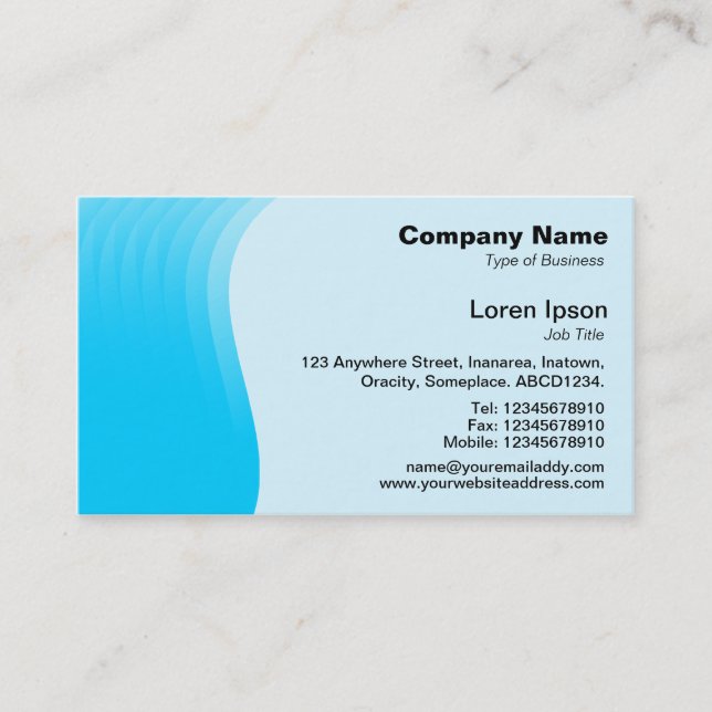Wave Margin v2 - Sky Blue Business Card (Front)