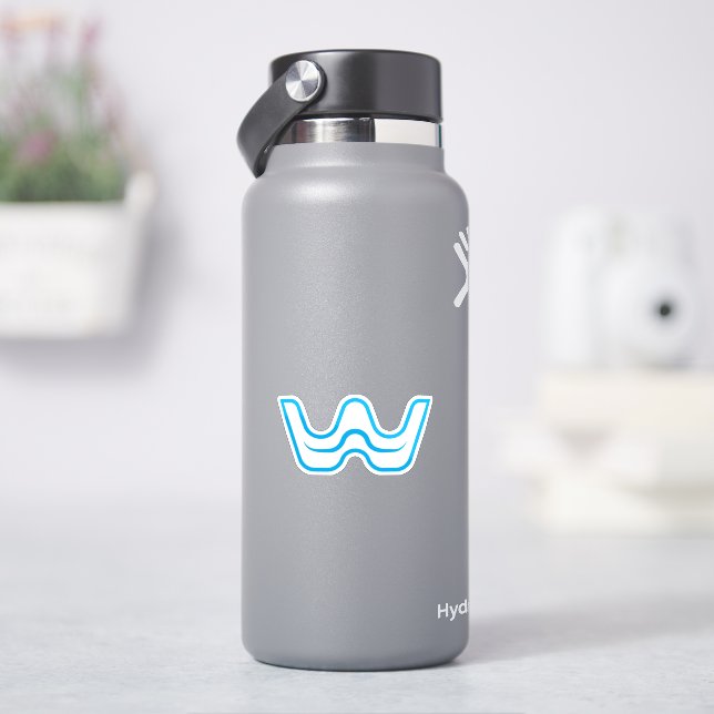 Wave Modern and Minimal Letter W Monogram (HydroFlask)