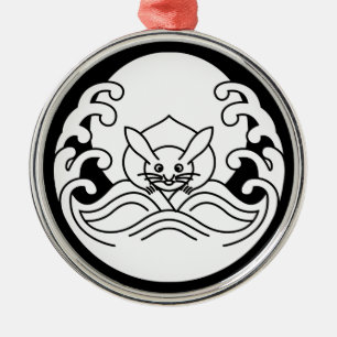 Wave moon rabbit metal tree decoration