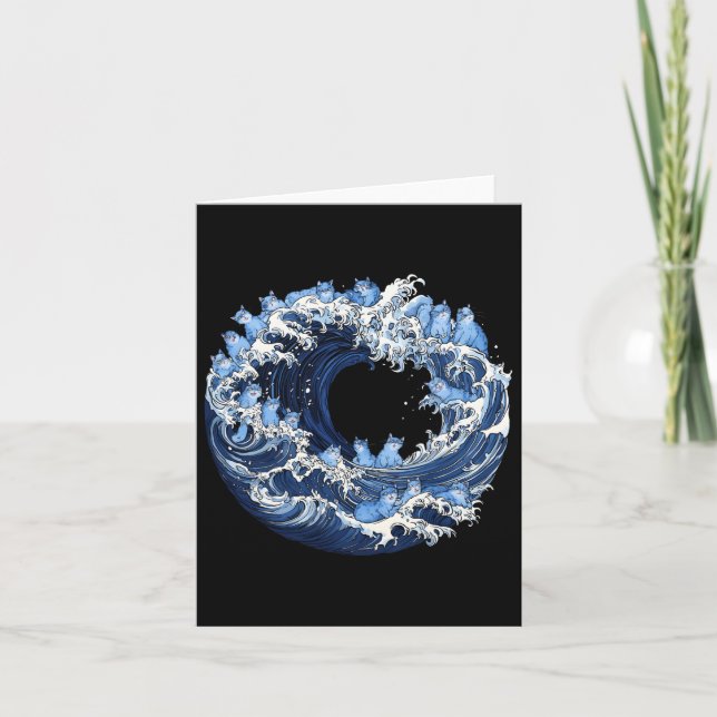 Wave Of Blue Cats For Kamala  Card (Front)