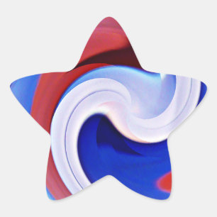 Wave of life,Red,White&Blue_ Star Sticker