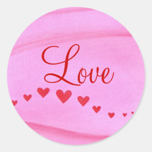 Wave of Red Hearts Love Stickers