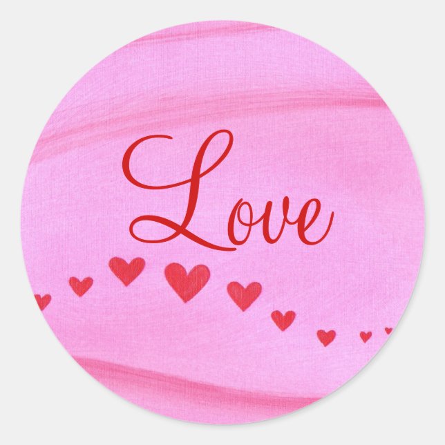 Wave of Red Hearts Love Stickers (Front)