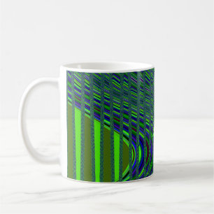 Wave of Stripes Coffee Mug, Blue-Green Mug