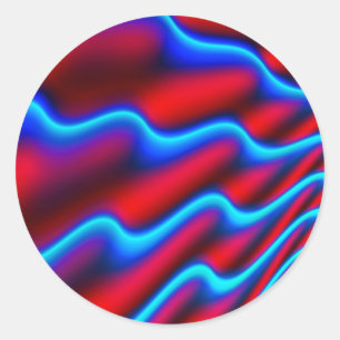 Wave pattern background curve classic round sticker