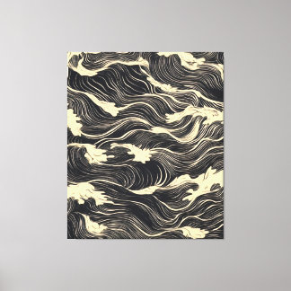 Wave Pattern Coastal Style Canvas Print