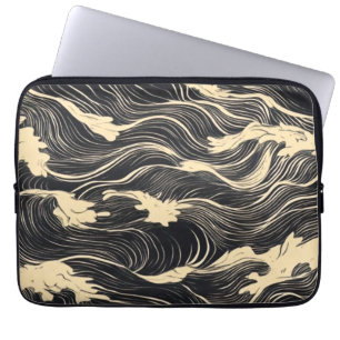 Wave Pattern Coastal Style Laptop Sleeve