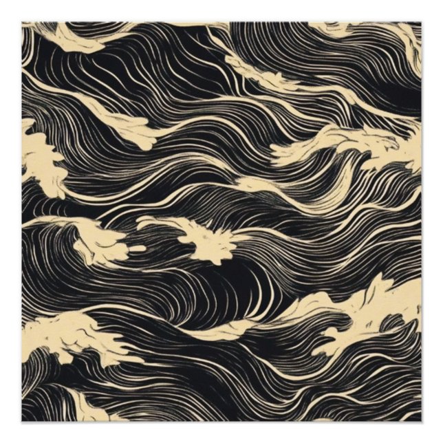 Wave Pattern Coastal Style Poster (Front)