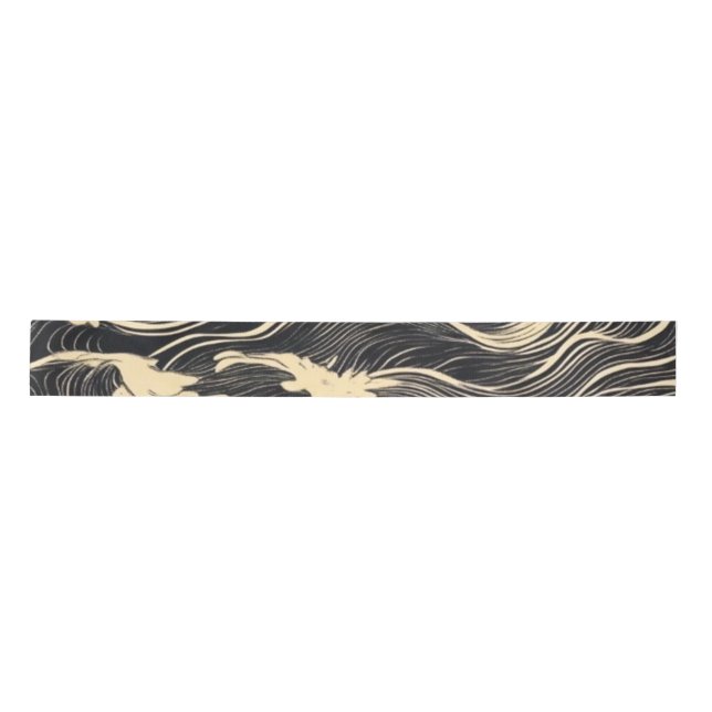 Wave Pattern Coastal Style Satin Ribbon (Front)