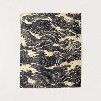 Wave Pattern Coastal Style Tapestry