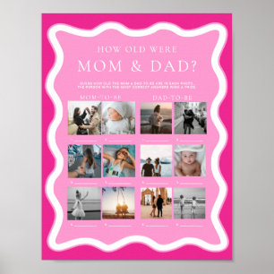 Wave Pink How Old Were Mum and Dad Photo Game Poster