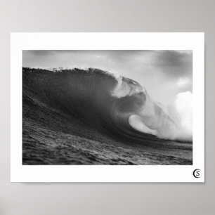 Wave poster Black White