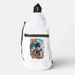  Wave Rider: A Black Poodles Surfing Adventure Sling Bag
