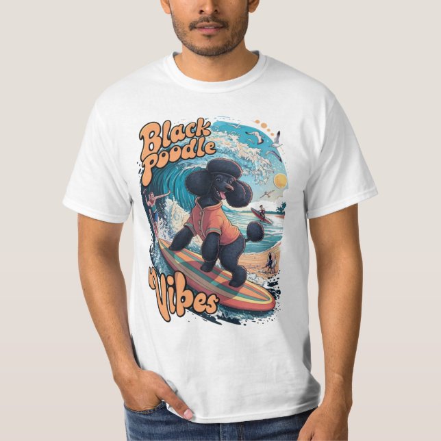  Wave Rider: A Black Poodles Surfing Adventure T-Shirt (Front)