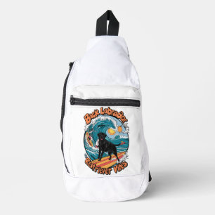 Wave Rider Black Labrador Retriever Pup Sling Bag