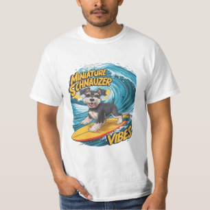Wave Rider Miniature Schnauzer Dogs Epic Surfing T-Shirt