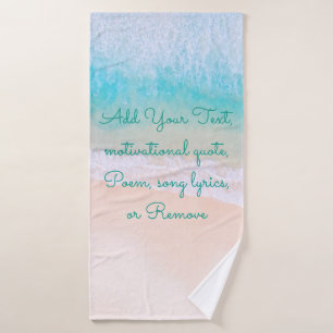 Wave, sand, beach relax and enjoy Personalise Bath Towel