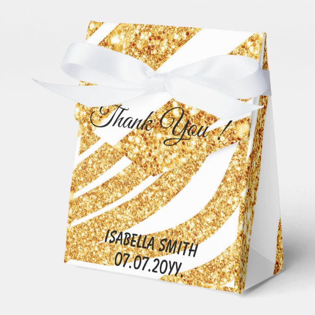 Wave Sea Gold Glitter Boho Popular Collection Favour Box (Front Side)
