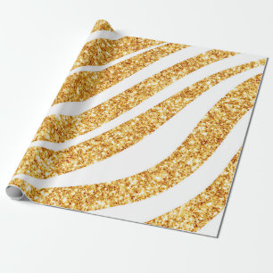 Wave Sea Gold Glitter Boho Popular Collection Wrapping Paper