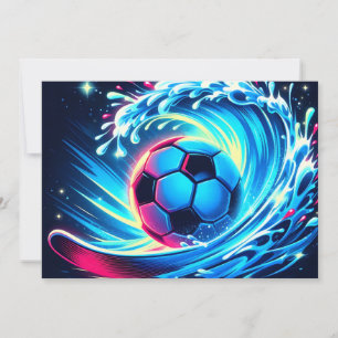 Wave Soccer Ball Futuristic Ocean Football Surf Announcement